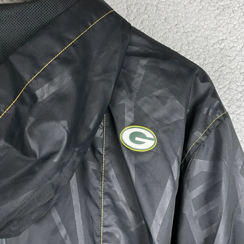 Reebok Green Bay Packers Rain Jacket Mens XL Windbreaker NFL Full Zip Hooded